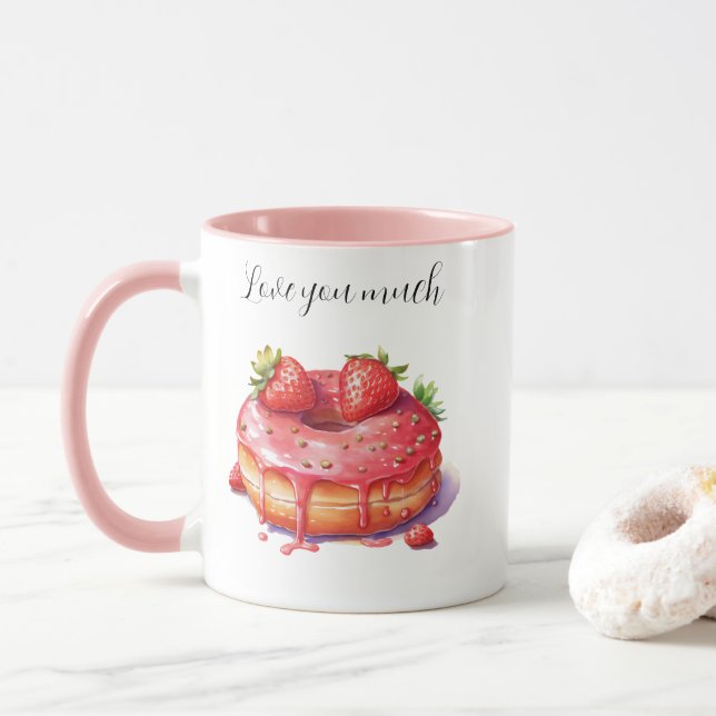Caneca Eu amo você demais (Com Donut)