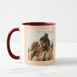 Caneca Eu Amo Você Fotos Moderno Rosa C33 & Branco