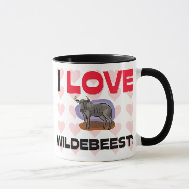 Caneca Eu amo Wildebeests (Direita)