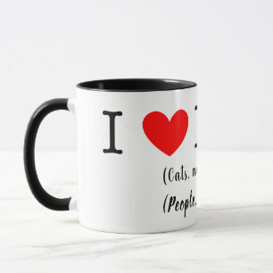 Caneca Eu coração cachorros, gatos não tanto, pessoas não