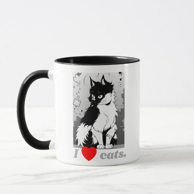 Caneca Eu coração gato (Esquerda)