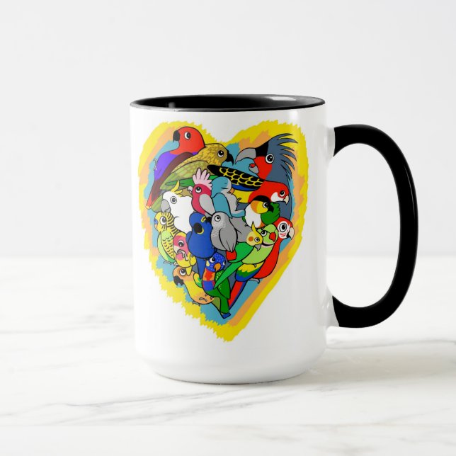 Caneca Eu coração repito mecanicamente desenhos animados (Direita)