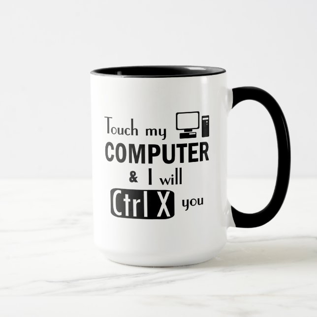 Caneca Eu cortá-lo-ei geek engraçado do computador do (Direita)