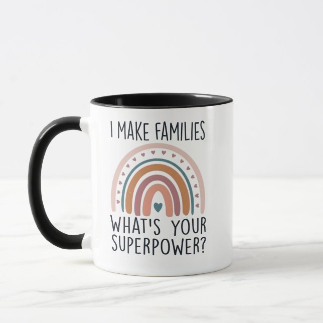 Caneca Eu Crio Famílias Qual é o Seu Superpoder Gestação  (Esquerda)