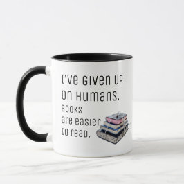 Caneca Eu dei acima em seres humanos. Os livros são mais
