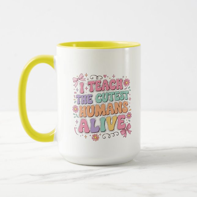 Caneca Eu Ensino os Humanos Mais Fofos Vivos App de Profe (Esquerda)