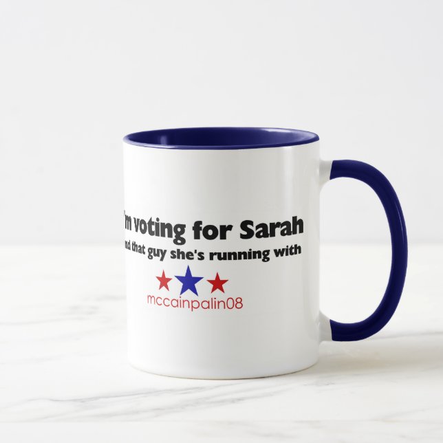 Caneca Eu estou votando para Sarah (Direita)
