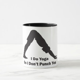 Caneca Eu Faço Yoga Para Não Te Dar Um Soco - Imagem Masc