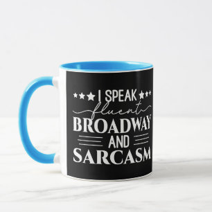 Caneca Eu Falo Fluent Broadway E Sarcasm Engraçado