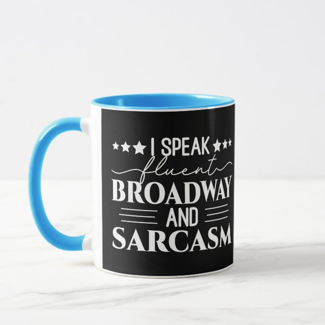 Caneca Eu Falo Fluent Broadway E Sarcasm Engraçado (Esquerda)
