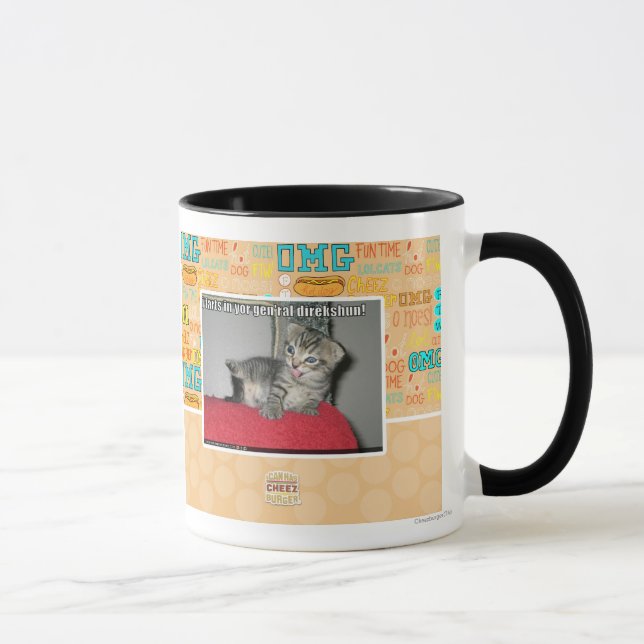 Caneca Eu farts no direkshun gen'ral do yor (Direita)