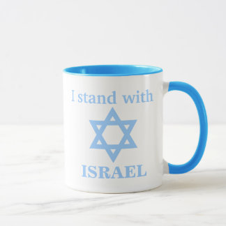 Caneca Eu fico com ISRAEL - Estrela Azul Clara de David