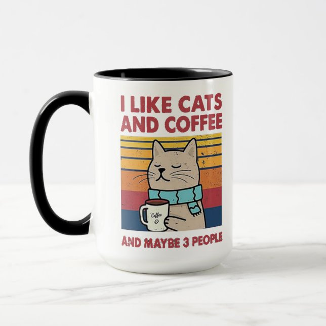 Caneca Eu gosto de gatos e café (Esquerda)
