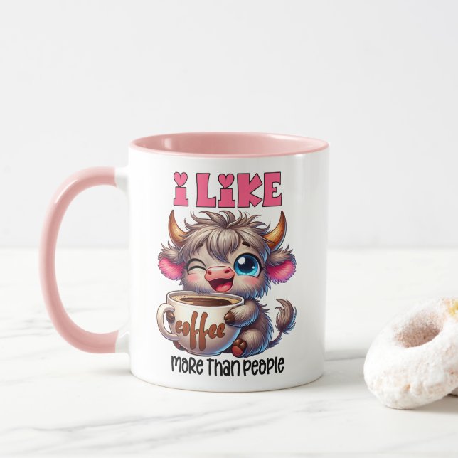 Caneca Eu Gosto Mais de Café do que de Pessoas  (Com Donut)