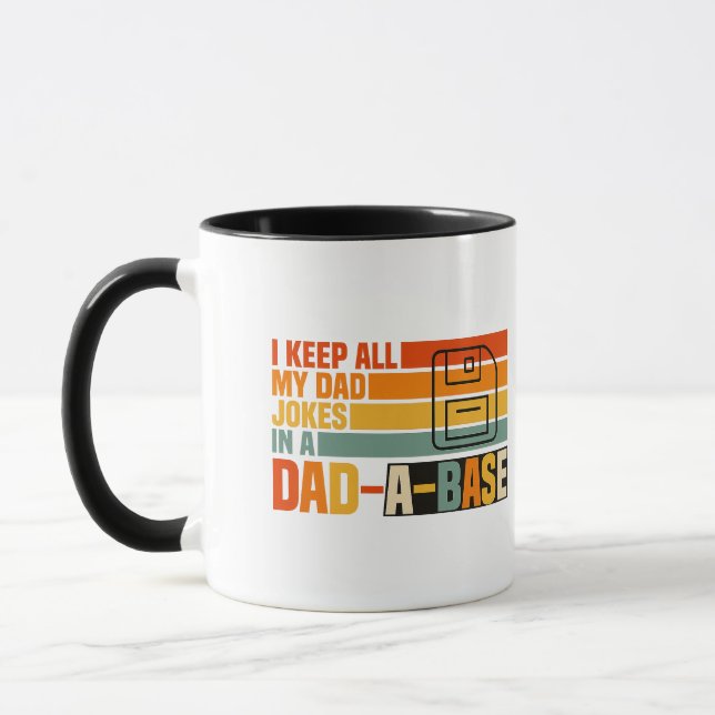Caneca Eu Guardo Todas as Minhas Piadas de Pai Em Uma Bas (Esquerda)