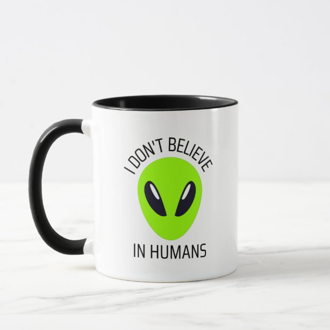 Caneca Eu não acredito em Mug de Café Humano (Esquerda)