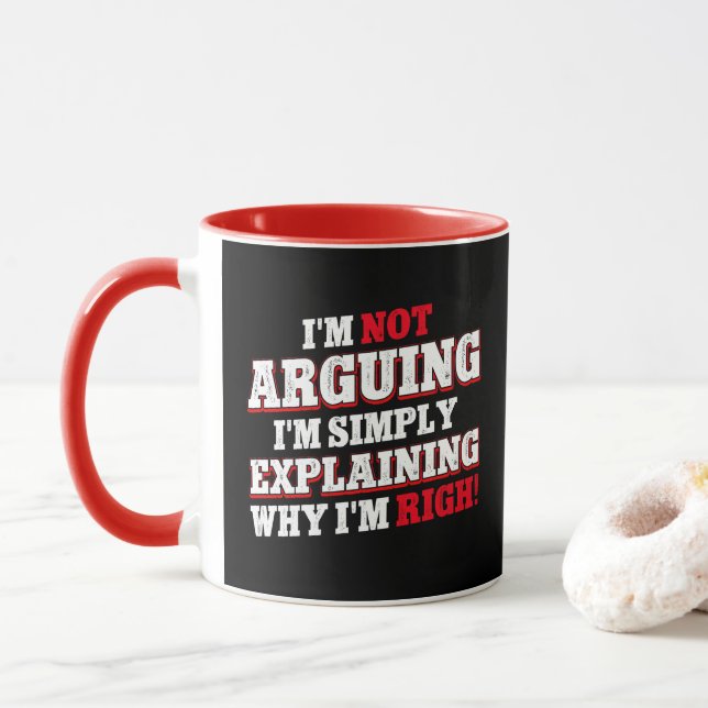 Caneca Eu não estou discutindo, estou apenas explicando p (Com Donut)