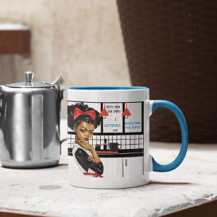 Caneca Eu não levanto e brilho, eu cafeinato, eu espero