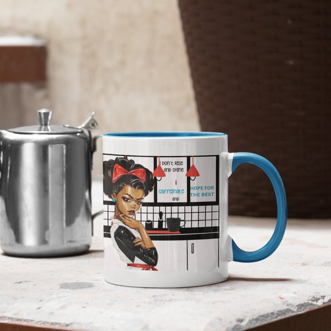 Caneca Eu não levanto e brilho, eu cafeinato, eu espero (I Don't Rise and Shine, I Caffeinate and Hope for the Best" Hilarious and Cute Mug)