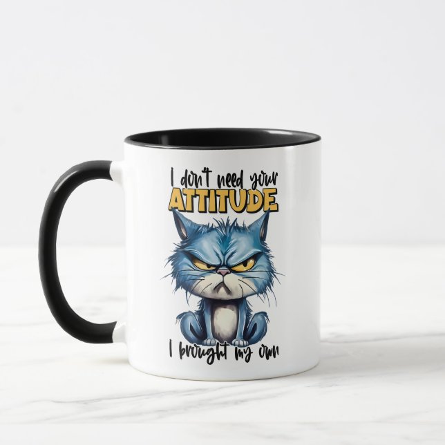 Caneca Eu não preciso de sua atitude, Cat (Esquerda)