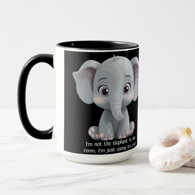 Caneca Eu não sou o elefante na sala (Com Donut)