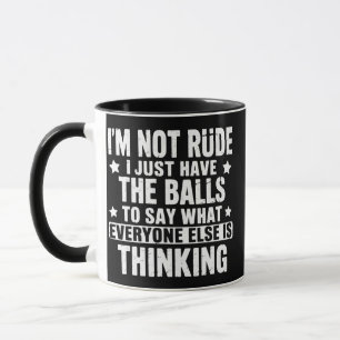 Caneca Eu não sou rude, piada engraçada humor humorístico