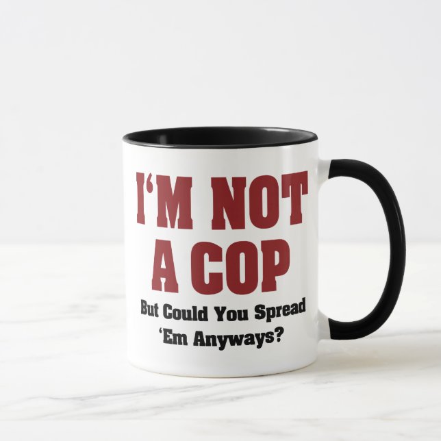 Caneca Eu não sou um policial - Engraçado Humor Adulto (Direita)