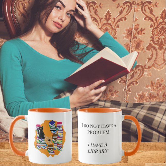 Caneca Eu Não Tenho um Problema, Eu Tenho uma Biblioteca (Criador carregado)