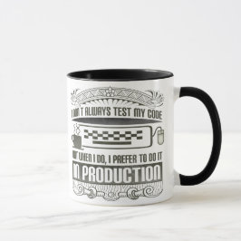 Caneca Eu não testo sempre meu código