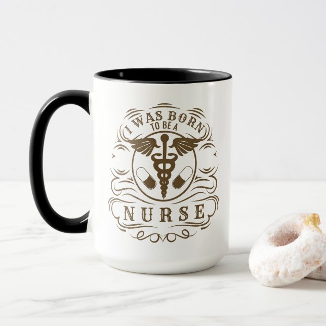 Caneca Eu Nasci Para Ser Enfermeira (Com Donut)