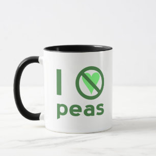 Caneca Eu Odeio Ervilhas Texto Verde