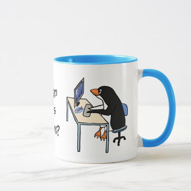 Caneca Eu posso tenho Linux? (Direita)