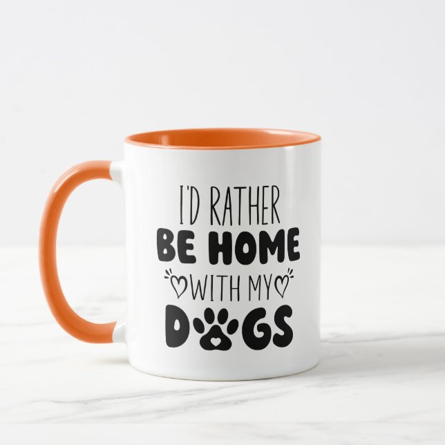 Caneca Eu Preferencialmente De Estar Em Casa Com Meus Cãe (Esquerda)