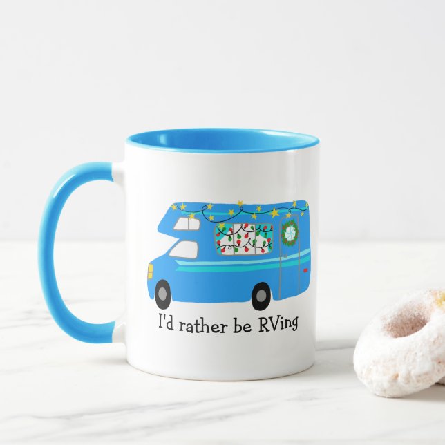 Caneca Eu preferencialmente ser a Câmera de Natal retrô P (Com Donut)
