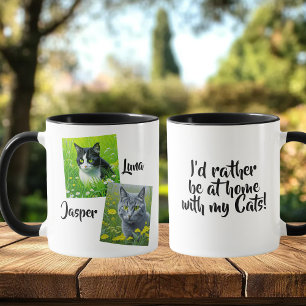 Caneca Eu Preferiria estar em Casa com meus Gatos