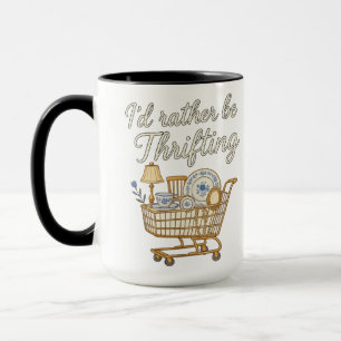 Caneca Eu preferiria estar fazendo thrift de itens retrô