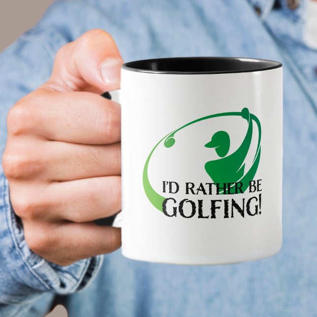 Caneca Eu Preferiria Estar Jogando Golfe Cotações Moderna (I'd Rather Be Golfing Golfers Modern Men's Golf Sports Quote Mug)