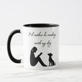 Caneca Eu preferiria estar lendo com meu cachorro