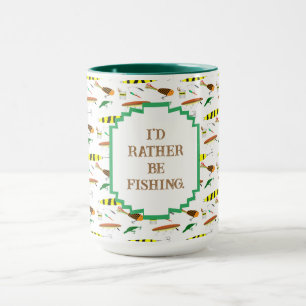Caneca "Eu Preferiria Estar Pescando" com Café de Iscas d