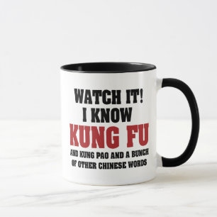 Caneca Eu Sei Kung Fu e Kung Pao - Artes Marciais Diverti