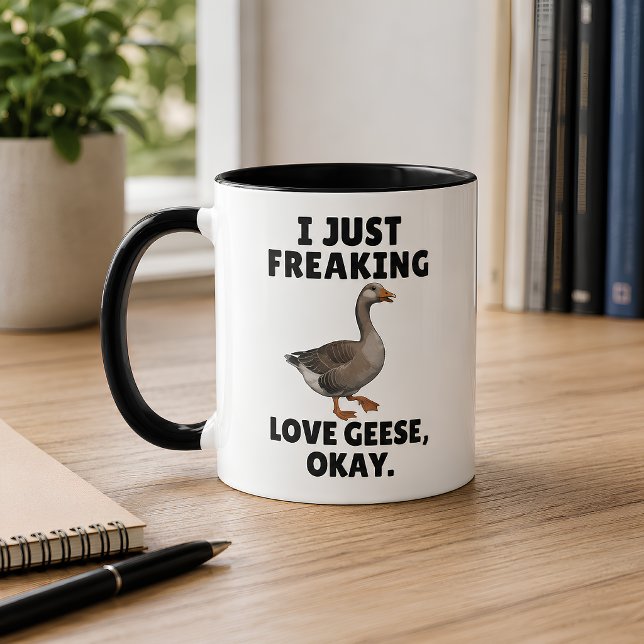 Caneca Eu simplesmente amo gansos, tá? Ganso engraçado (Criador carregado)