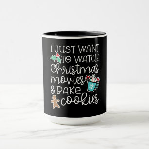 Caneca Eu só quero assistir a filmes de natal, assar bis