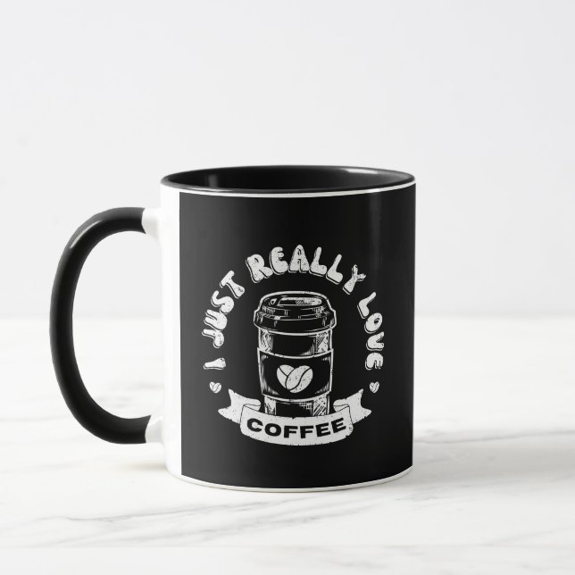 Caneca Eu só realmente amo café (Esquerda)