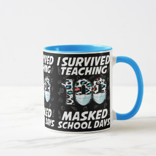 Caneca Eu Sobrevivi Ao Ensino 100 Dias Escolares Mascarad