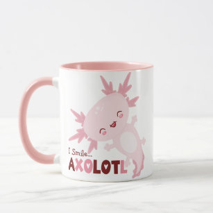 Caneca Eu Sorrio Muito Kawaii Axolotl Personalizado