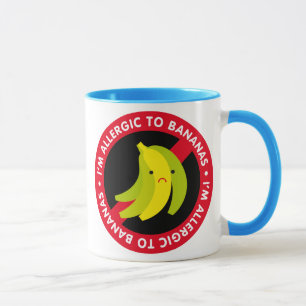 Caneca Eu sou alérgico às bananas! Alergia da banana