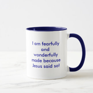 Caneca Eu sou feito temìvel e maravilhosamente porque