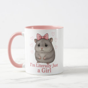 Caneca Eu Sou Literalmente Só uma Garota Hamster Triste E