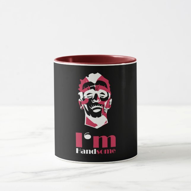Caneca Eu sou rosto abstrato bonito (Centro)