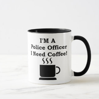 Caneca Eu sou um agente da polícia, mim preciso o café!